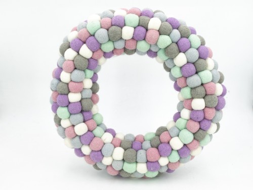 Pastel Felt Ball Wreath