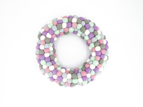Pastel Felt Ball Wreath