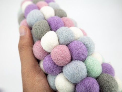 Pastel Felt Ball Wreath