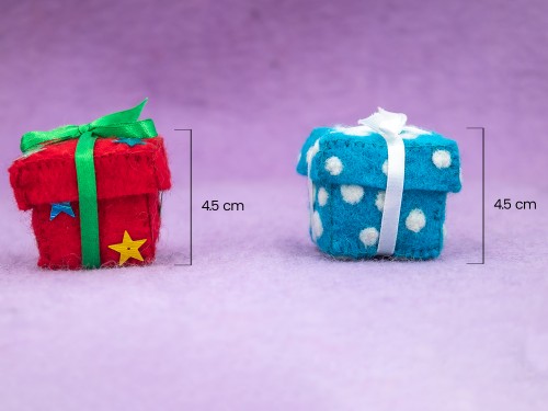 4.5cm Wool Felt Christmas Gift Box