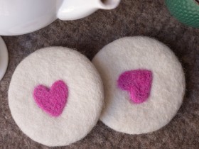 10cm Valentine Felt Coaster...