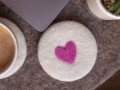 10cm Valentine Coaster with Heart
