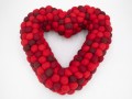 30cm Red Heart Wreath