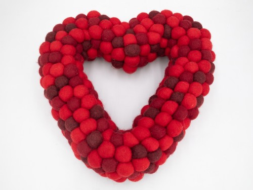 30cm Red Heart Wreath