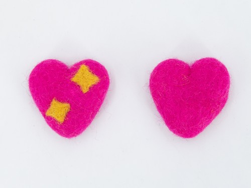 5cm Felted Pink Heart