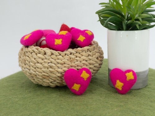 5cm Felted Pink Heart