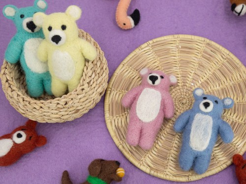 12cm Fluffy Felt Teddy Bear