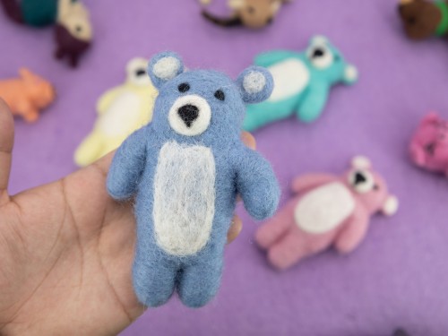 12cm Fluffy Felt Teddy Bear