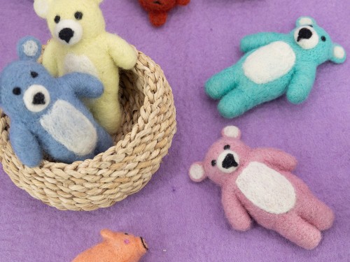 12cm Fluffy Felt Teddy Bear