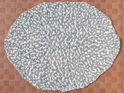 Blue Cloud Pebble Rug