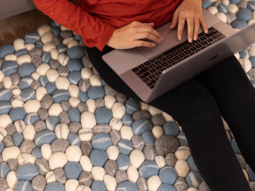 Blue Cloud Pebble Rug