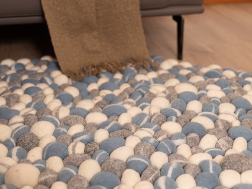 Blue Cloud Pebble Rug