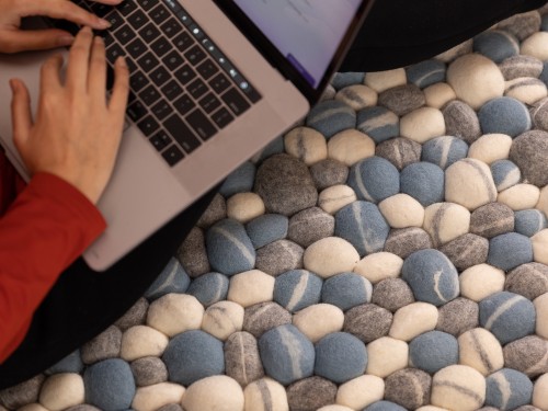 Blue Cloud Pebble Rug