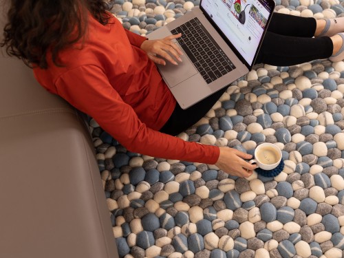 Blue Cloud Pebble Rug
