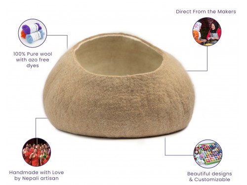 Big Opening Felt Cat House