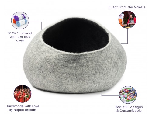 Big Opening Felt Cat House