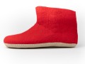 Red Felt Wool Boots with Suede Soles