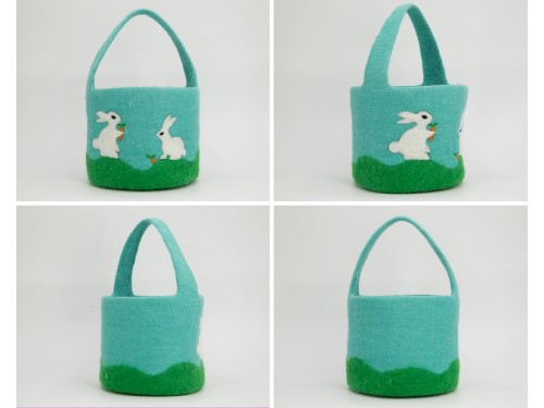 15cm Felt Easter Basket with 5pcs Easter Egg