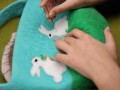 15cm Felt Easter Basket with 5pcs Easter Egg