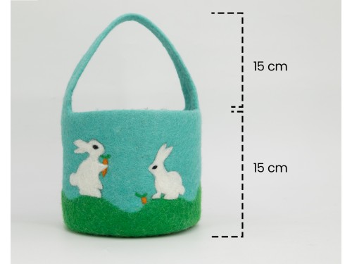 15cm Felt Easter Basket with 5pcs Easter Egg