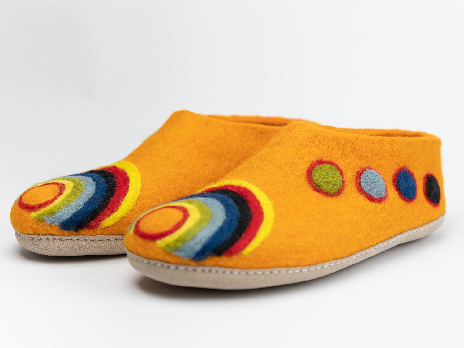 Galaxy Design Felted Wool Indoor Slippers