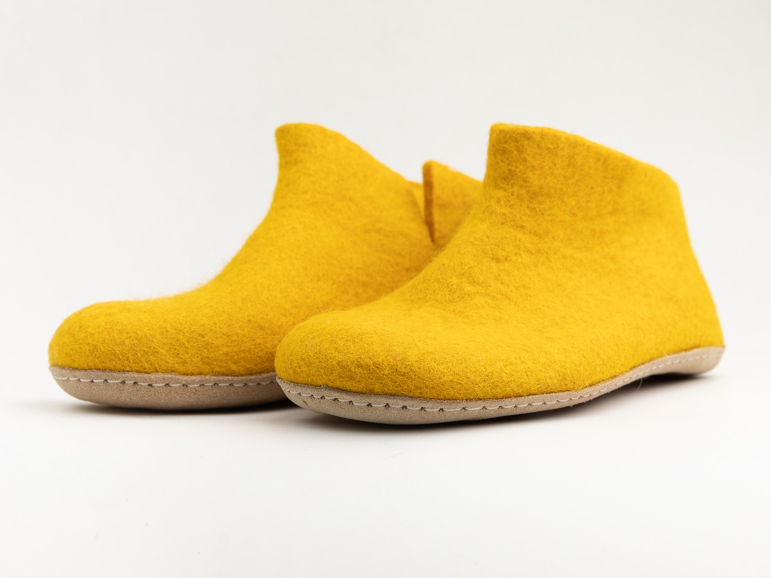 100% Wool Yellow Felt Boot