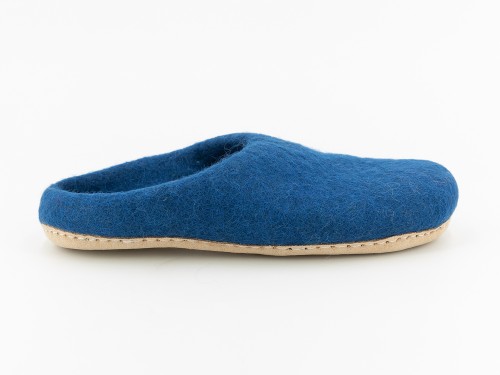 Blue Handmade Wool Felted Slippers