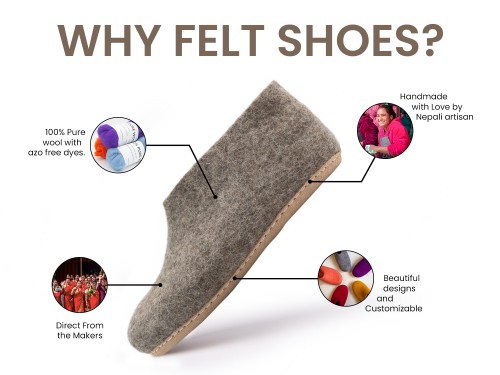 Natural Felt Ankle Boots