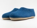 Blue Wool Felt Ankle Shoes