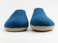 Blue Wool Felt Ankle Shoes