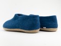 Blue Wool Felt Ankle Shoes