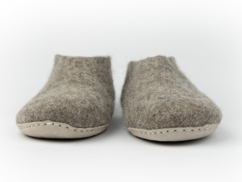 Marbled Grey Handmade Wool Felt Ankle Boot