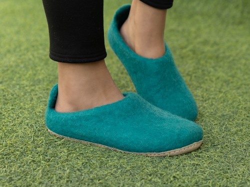 Cyan Comfy Foot Wear with Tail