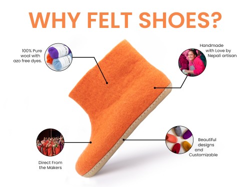Orange Felt Boots