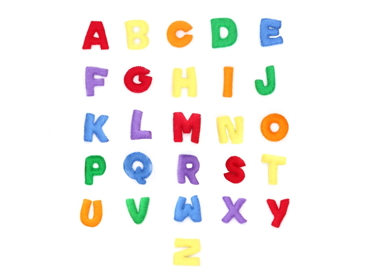 Uppercase Wool Felt Stitched Letters and Alphabet