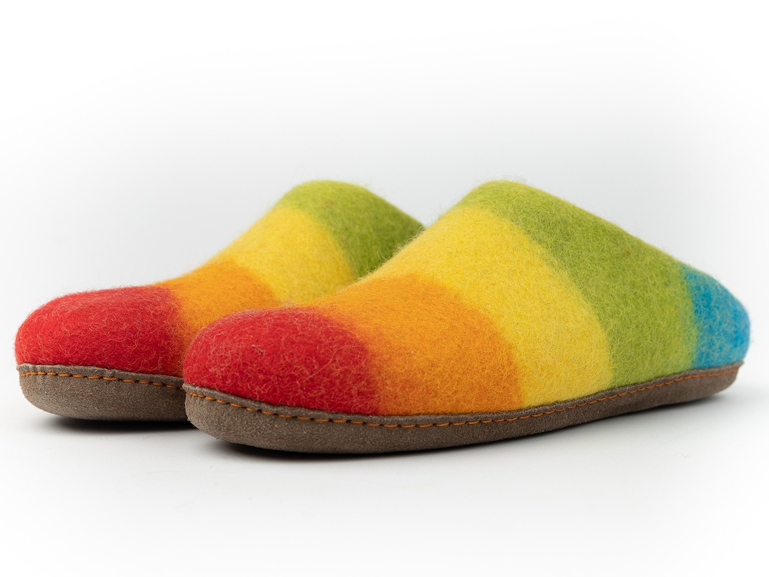 Beautiful Rainbow Wool Felt Slippers [Free - Felt and