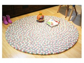 Pastel Color Felt Ball Rug