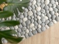 Large Wool Pebble Stone Oval Rug