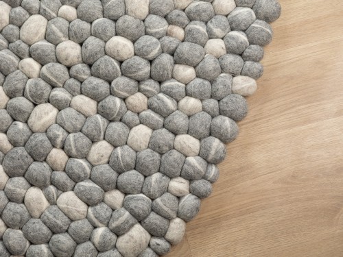 Large Wool Pebble Stone Oval Rug