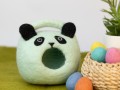 Handmade Felt Kids Panda Easter Egg Basket