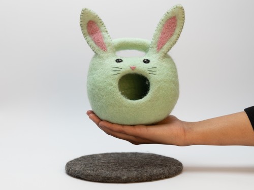 Wool Felt Bunny Easter Basket