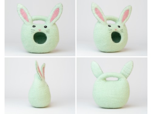 Wool Felt Bunny Easter Basket