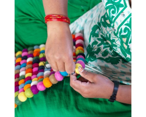 40cm Checker Design Felt Seat Pad