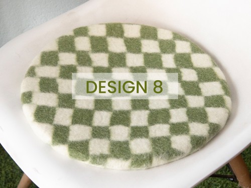 35cm Checker Design Felt Chair Pads