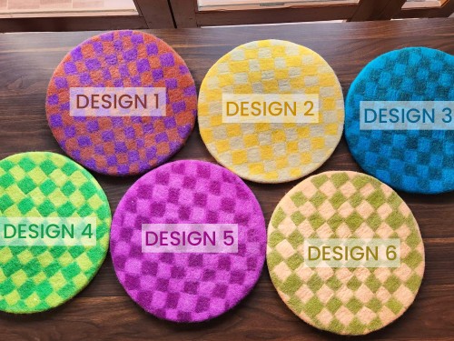 40cm Checker Design Felt Seat Pad