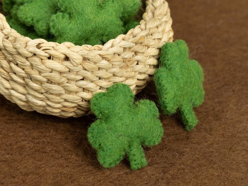 6cm Mini Felt Shamrocks, Felt Clovers