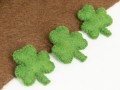 6cm Mini Felt Shamrocks, Felt Clovers