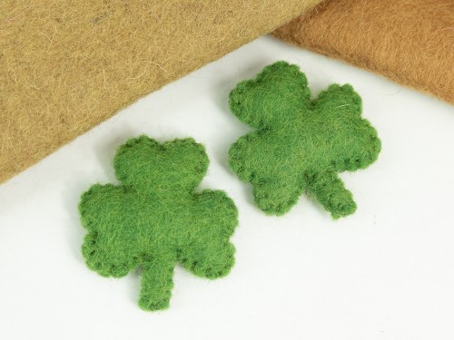 6cm Mini Stitched Felt Shamrocks