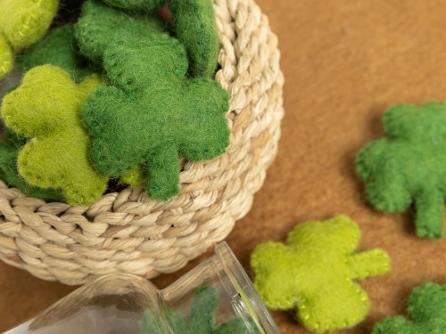 6cm Mini Stitched Felt Shamrocks