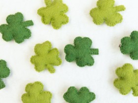6cm Stitched Felt Shamrock